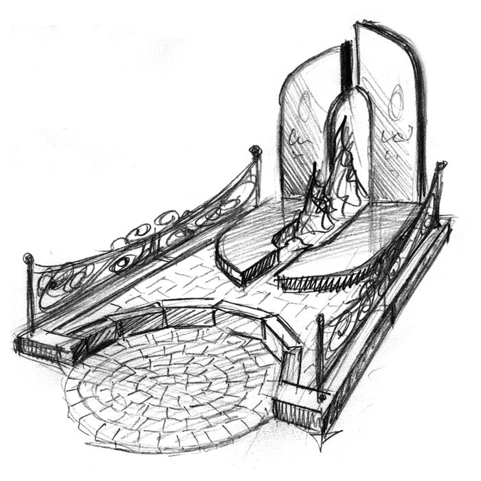 Эскизы или рисунки памятников